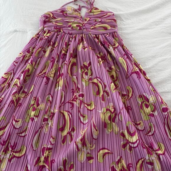 BOUTIQUE Pink Yellow Red Rush Preppy Pleated Mini Short Strappy Women's Dress - Picture 1 of 3